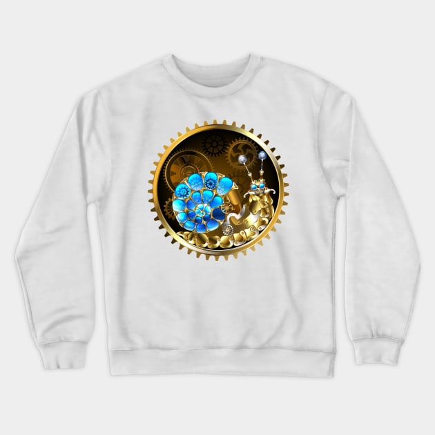 Steampunk Mechanical Snail in Circle Crewneck Sweatshirt by Blackmoon9